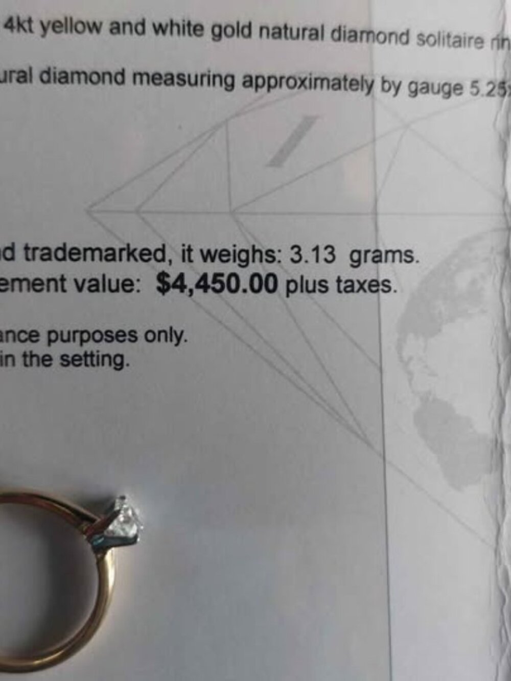 Diamond Solitaire Ring Gold - Picture 5 of 10
